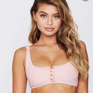 Frankies Bikinis Alana Ribbed Button Up Fr…